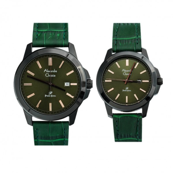 Alexandre Christie AC 1017 Black Green Rosegold Couple